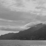 A black and white photo of misty mountains against a soft sky, inviting a moment of reflection and appreciation for the beauty in subtle details.